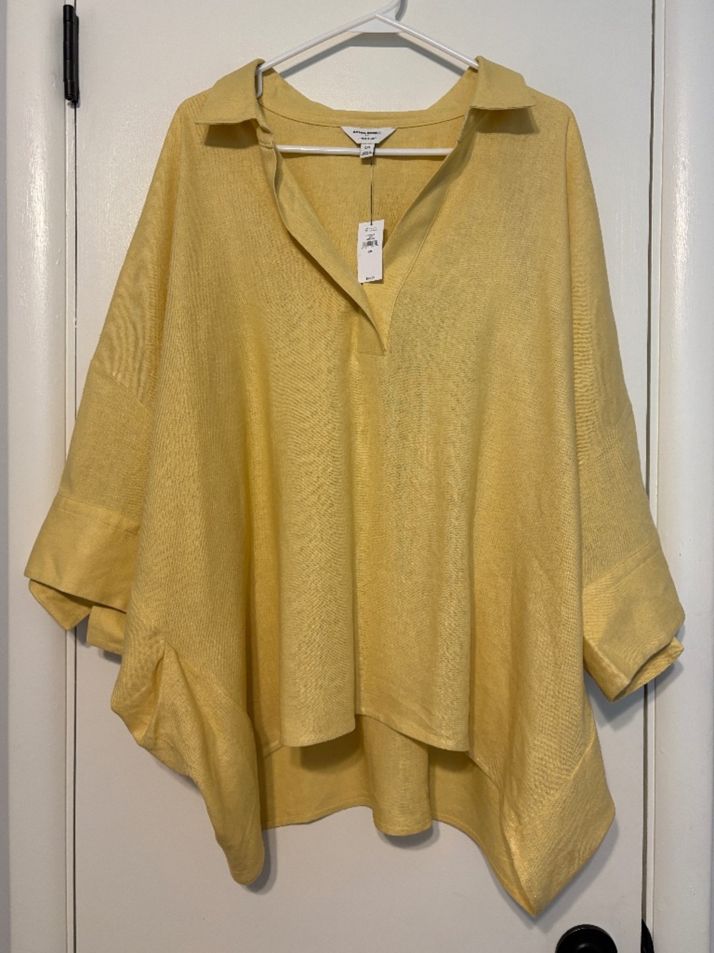 Banana Republic Yellow Lightweight Collared Poncho Blouse